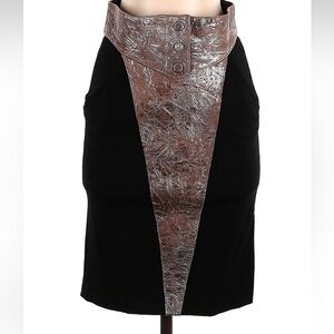 CATHERINE MALANDRINO Rocker Lamb Leather Glam Rock Grunge Pencil Skirt Size 4 S